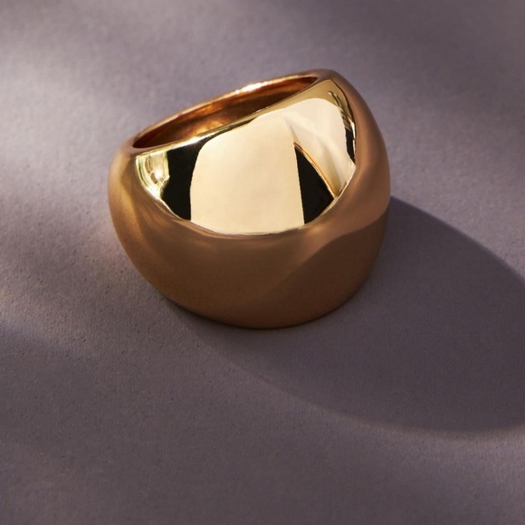 Quality Chunky Gold Dome Ring Thick Heavily Coated 14k Gold Vermeil Ring